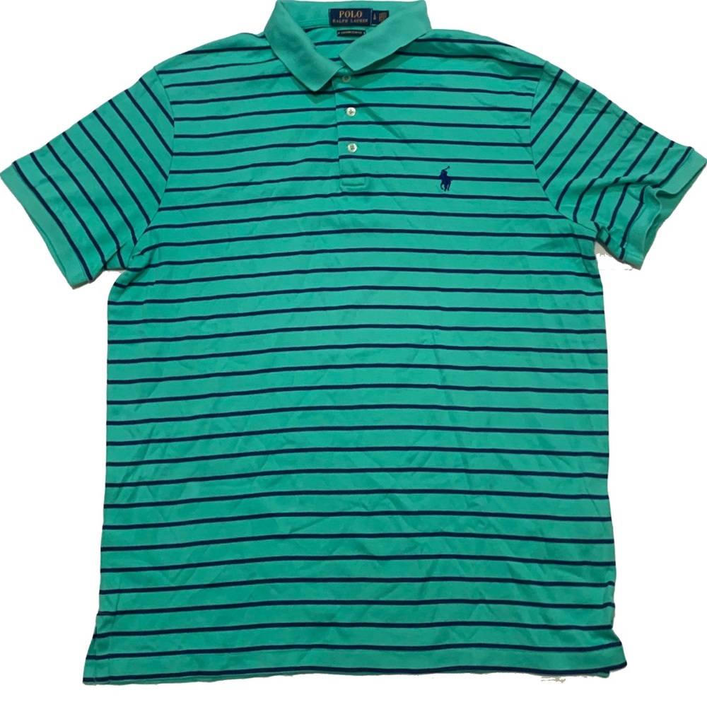 Polo by Ralph Lauren Men's Green Striped Shirt